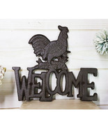 Ebros Rustic Country Farm Rooster Chicken Welcome Sign Wall Decor Cutout... - £20.59 GBP