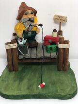 Hillbilly Fisherman on Dock with Moonshine  Jug  - Signed &amp; Dated - Hand... - $65.00