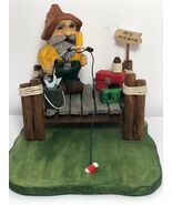 Hillbilly Fisherman on Dock with Moonshine  Jug  - Signed &amp; Dated - Hand... - $65.00