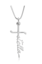 Cross Name Necklace: Sterling Silver, 24K Gold, Rose Gold - £102.25 GBP