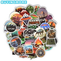 50 PCS Camping scape Stickers Outdoor Adventure Climbing Travel Waterproof Stick - £20.84 GBP