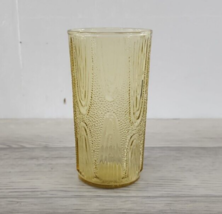 Vintage Anchor Hocking Glass Amber Textured Ice Tea Glass Tumbler - $9.74