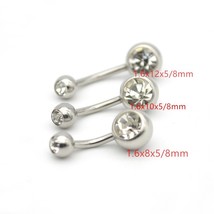 Double Clear CZ Gem Belly button rings Navel Bar Fashion Body Piercing Jewelry 1 - £35.59 GBP