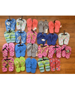 Lot of 22 PAIRS NEW KIDS Flip-Flops Shoes Size L (2/3) &amp;  M (13/1) - $19.99 CAD