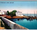 Un Pescatore Casa IN Bermuda DB Cartolina K8 - $5.08
