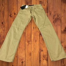 NWT Mens 30x31 Ramie/Cotton Khaki Straight Leg Denim Ask Jeans Y2K - £14.19 GBP