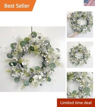 Durable 22-Inch Indoor and Outdoor Christmas Wreath with Eucalyptus Leaves - $42.00