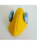 Vintage 1950&#39;s Vogue Ginny Yellow Felt Hat w/ Blue Ornaments - $12.99