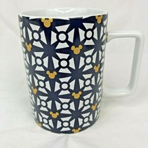 Mickey Mouse Mug Geometric Head Pattern Disney Navy Blue Gold Coffee Cup  - £11.62 GBP