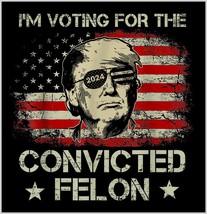 Voting for a Felon Trump 2024 Tattered Flag Sticker or Magnet MAGA Trump... - $5.94+
