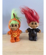 Russ Troll Dolls Halloween Pumpkin and Pilot Aviator 18499 18357 5&quot; Lot ... - £15.55 GBP