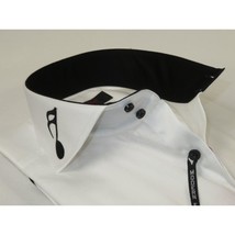 Mens AXXESS Musician Singer Cotton Shirt Turkey Musical Notes 724-27 White Black image 2