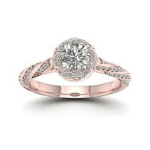 1.00 Ct Round Diamond Beautiful Swirl Engagement Ring 14K Rose Gold Over - £79.91 GBP
