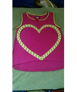 Derek Heart Girl muti-color cotton blend hi/low glitter artwork Top M 10... - $132.49 MXN
