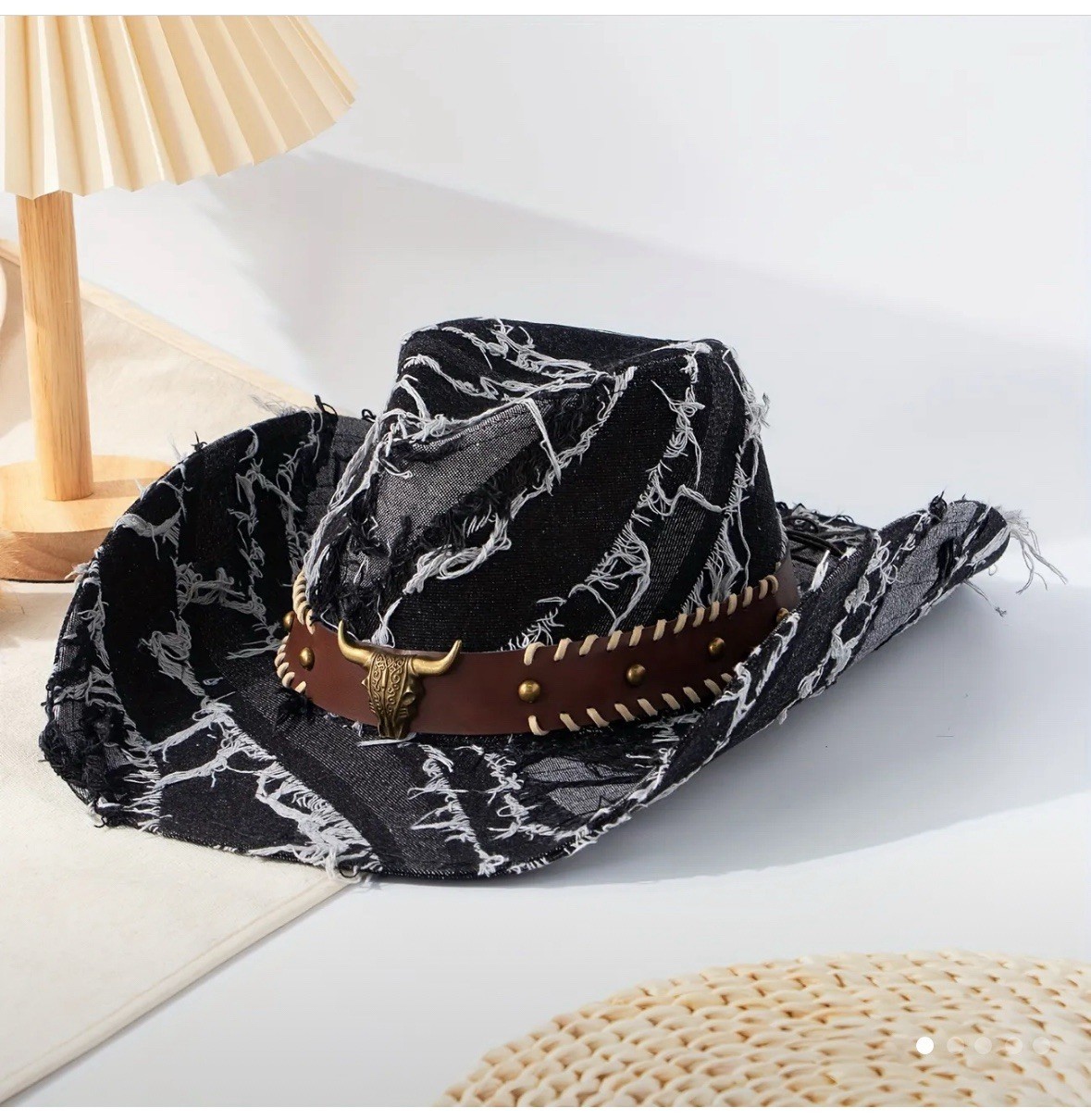 Western Black Denim Hat - £21.81 GBP