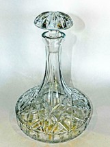 Vintage 32 oz. Heavy Cut Crystal Glass Decanter w/Glass Stopper - £28.21 GBP