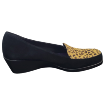 Aerosoles Final Exam Leopard Combo Leather Black Heels Shoes Womens Size 8 - $18.04