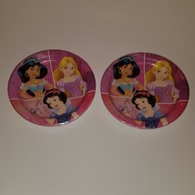 NEW 2 Pk Disney Princess 7&quot; Paper Plate Lot Birthday Jasmine Snow White Rapunzel - £6.73 GBP