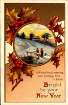Bright Be Your New Year Embossed Postcard International Art -BkC - £2.34 GBP