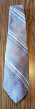 Allyn St George Vintage Mens Silver and Brown Striped Necktie Tie - $7.91