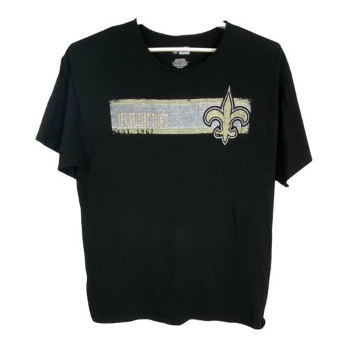 Primary image for NFL Team Apparel Womens Shirt Size XL Black New Orleans Saints Short Sleeve Tee
