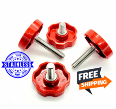 5/16&quot; Thumb Screw Bolts with Red Round Plastic Grip Clamping Knob 1/2&quot; - 3 1/2&quot; - £8.27 GBP+