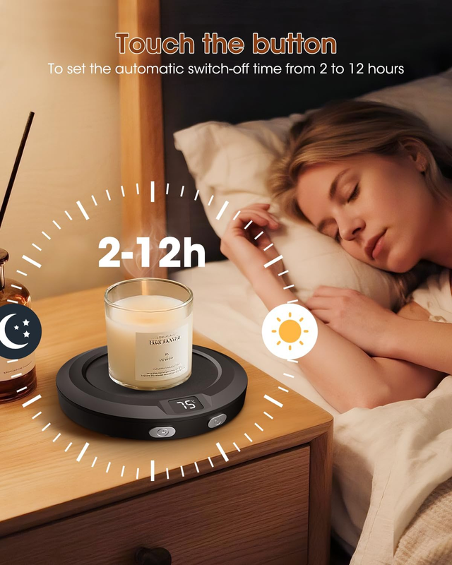 Mug Warmer, 30W Coffee Cup Warmer with 3 Temp Setting & Ambient Light, 2-12 Time Item image 3