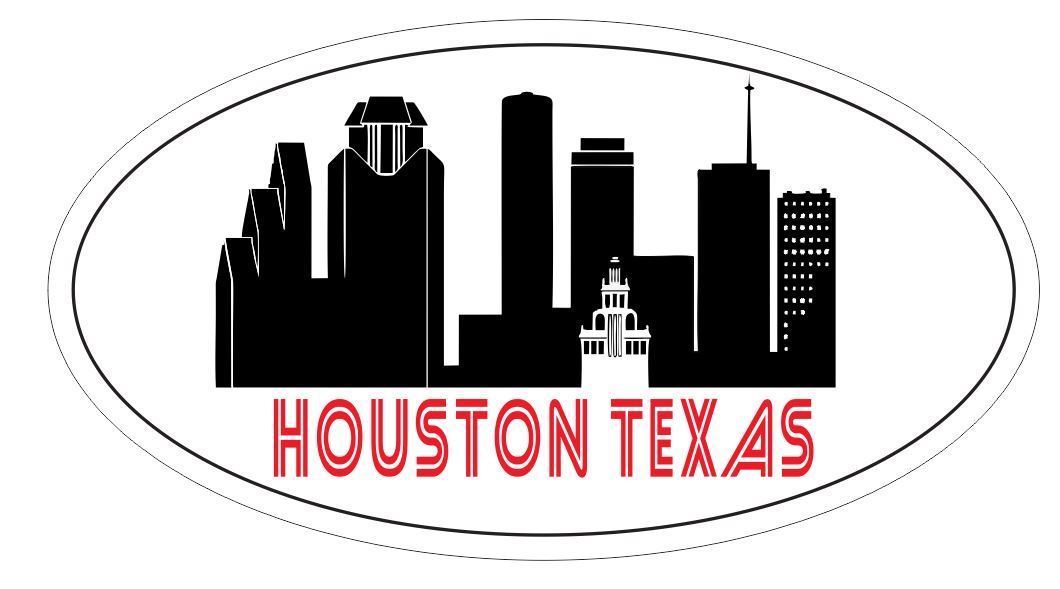 Houston Texas Oval Bumper Sticker or Helmet Sticker D5530 - $1.39 - $75.00