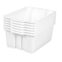 Stacking Bins, 14&quot; X 10&quot; X 5 &quot; - 6 Pack, White | Stackable Storage Plast... - £65.55 GBP