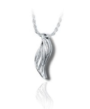 Sterling Silver Sand Dune Horn Funeral Cremation Urn Pendant for Ashes w/Chain - £203.08 GBP
