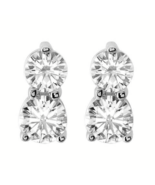 0.60CT Forever You &amp; Me Two Stone Simulated Diamond Stud Earring in 925 ... - £86.06 GBP