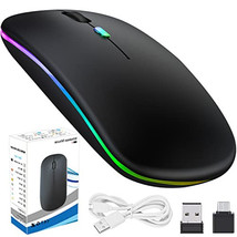 Hiarkio 2.40G Wireless Mouse, Bluetooth Silent, Rechargeable LED Colorfu... - $6.69 CAD