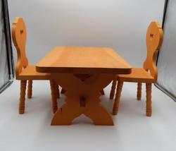 Pleasant Company American Girl Doll Kristen&#39;s Birthday Trestle Table and Chairs - £137.04 GBP