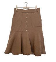 NYCC Size S Women&#39;s Skirt Elastic Waist Midi Length Small Ruffled Bottom Beige - £11.21 GBP