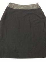 Guzella Women&#39;s Skirt Black Textured With Faux Leather Skirt Size 8 - £39.11 GBP