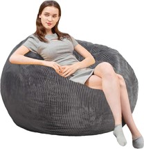 The 3 Foot Giant Memory Foam Bean Bag Chairs With Faux Rabbit Fur Cover Are - £57.51 GBP