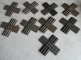 Lot of 9 Vintage O Lionel MPC Brown Track Crossovers Crossings 5020 - $38.61