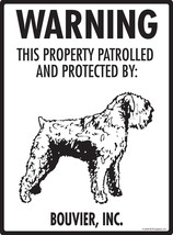 Warning! Bouvier - Property Protected and Beware Aluminum Dog Sign - 9&quot; ... - $18.95