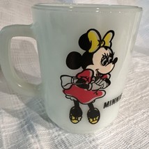 Vtg Mug Anchor Hocking Milk Glass Coffee Cup MCM Minnie Mouse Disney Pepsi - $21.78