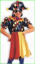 Coco The Clown Jester Joker Child Halloween Costume Girl&#39;s Size Medium 5-7 - £19.68 GBP