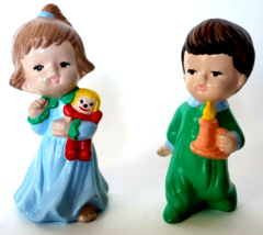 Vintage Hand Painted Boy &amp; Girl in nightgown Figurines 1974 - £11.79 GBP