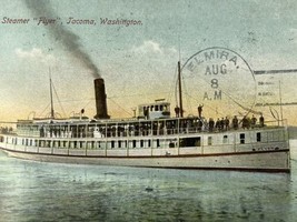 1910 Steamer “Flyer” Steamboat Tacoma Washington Ship Antique Nautical P... - £7.02 GBP