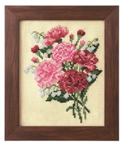 Carnation and Lily of the Valley Seasonal Flower Arrangement Cross Stitc... - $36.69