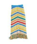 Mother Candy Stripe Blue Yellow Flower Power Fringe Midi Skirt size S NE... - $245.11 CAD