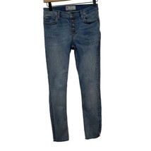 Free People Jeans Button Fly Raw Hem Skinny Size 28 - £19.98 GBP