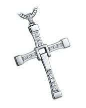 Stainless Steel Masculine Mens Religious Cross With - £72.09 GBP