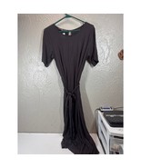 Yana K Womens Harold Brown 3/4 Sleeve V-Neck Midi Wrap Dress One Size NWT - $32.95