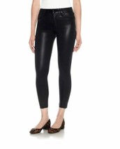 Joe&#39;s Jeans The Charlie High Rise Coated Skinny Jeans Black Raw Hem SZ 30 New - £61.22 GBP