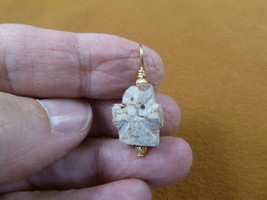 CR504-105 5/8&quot; Fairy Stone gold wire Pendant CHRISTIAN CROSS Staurolite Crystal - £14.89 GBP