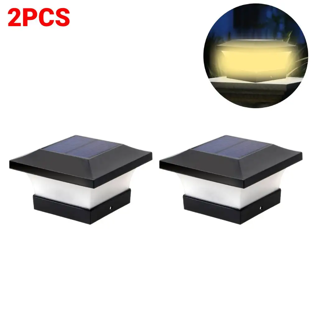 1-4pcs Solar Powered 6LED Post Deck Cap Square Fence scape Lamp Light IP65 Water - £59.85 GBP